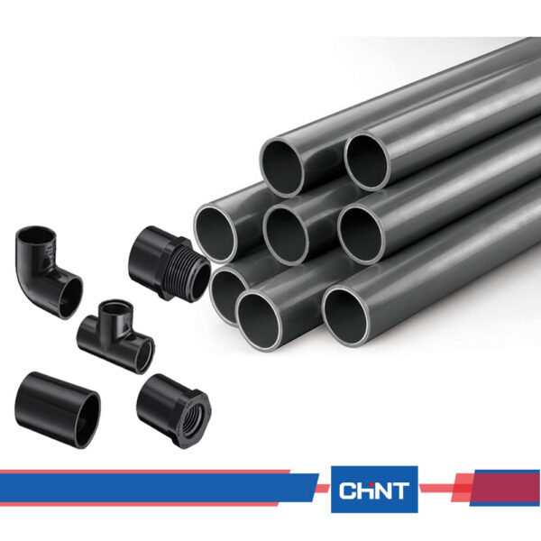 black PVC conduit pipe and Accessories